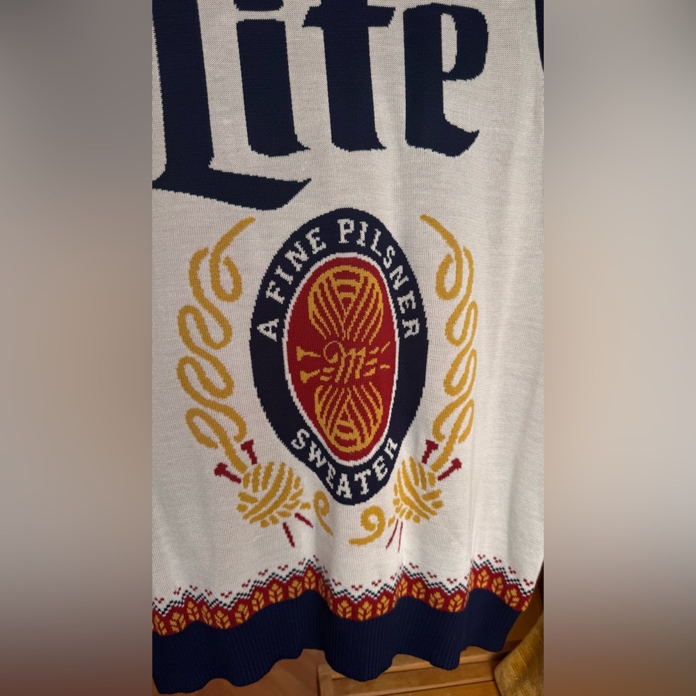 Vintage Miller Lite Branded Knit Sleeveless Men’s Sweater Vest Size Large - Picture 9 of 16
